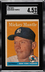 1958 Topps #150 Mickey Mantle SGC VG/EX+ 4.5
