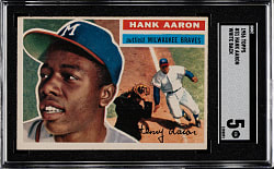 1956 Topps #31 Hank Aaron White Back SGC EX 5