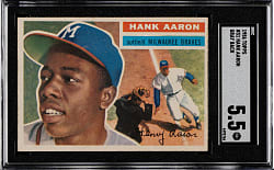 1956 Topps #31 Hank Aaron Gray Back SGC EX+ 5.5