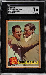 1962 Topps #140 Gehrig and Ruth Green Tint SGC NM 7