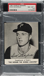 1961 Kahn's Wieners Dick Schofield PSA NM-MT+ 8.5