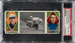 1912 T202 Hassan Triple Folder "Close At The Plate" White/Payne PSA EX-MT 6