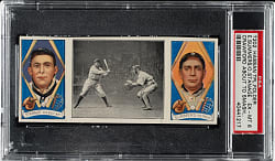 1912 T202 Hassan Triple Folder "Crawford About to Smash One" Summers/Stanage PSA EX-MT 6