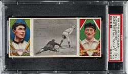 1912 T202 Hassan Triple Folder "Chase Gets Ball Too Late" Chase/Wolter PSA VG-EX+ 4.5