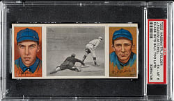 1912 T202 Hassan Triple Folder "Chase Gets Ball Too Late" Egan/Mitchell PSA EX-MT 6