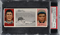 1912 T202 Hassan Triple Folder "Chase Dives Into Third" Philippe/Gibson PSA EX-MT 6