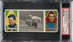 1912 T202 Hassan Triple Folder "Close At The Plate" Walsh/Payne PSA VG-EX+ 4.5