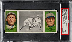 1912 T202 Hassan Triple Folder "Collins Easily Safe" Byrne/Fred Clarke PSA EX+ 5.5