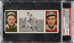 1912 T202 Hassan Triple Folder "Chance Beats Out a Hit" Overall/Archer PSA EX-MT 6
