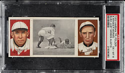 1912 T202 Hassan Triple Folder "Bush Just Misses Austin" Moran/Magee PSA EX-MT 6