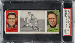 1912 T202 Hassan Triple Folder "Chance Beats Out a Hit" Frank Chance/Shean PSA VG-EX 4