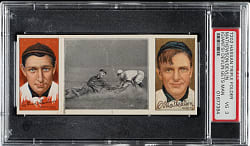 1912 T202 Hassan Triple Folder "Devlin Gets His Man" Christy Mathewson/Devlin (Giants) PSA VG 3