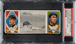 1912 T202 Hassan Triple Folders "Chase Dives Into Third" Wolter/Chase PSA VG 3