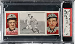 1912 T202 Hassan Triple Folder "Chance Beats Out A Hit" McIntyre/Archer PSA EX 5