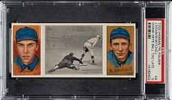 1912 T202 Hassan Triple Folder "Chase Gets Ball Too Late" Egan/Mitchell PSA EX 5