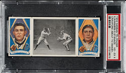 1912 T202 Hassan Triple Folder "Crawford About to Smash One" Summers/Stanage PSA VG-EX 4