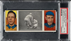 1912 T202 Hassan Triple Folder "Carrigan Blocks His Man" Gasper/McLean PSA VG-EX 4