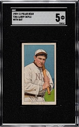 1909-1911 T206 White Border Larry Doyle with Bat SGC EX 5 - Polar Bear Back
