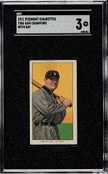 1909-1911 T206 White Border Sam Crawford with Bat SGC VG 3