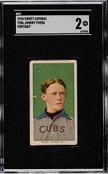 1909-1911 T206 White Border Johnny Evers Portrait SGC GOOD 2