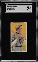 1909-1911 T206 White Border Joe Tinker Bat On Shoulder SGC GOOD 2