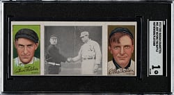 1912 T202 Hassan Triple Folder "Just Before The Battle" Christy Mathewson/Fletcher SGC POOR 1