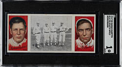1912 T202 Hassan Triple Folders "The Athletic Infield" Mordecai Brown/Graham SGC POOR 1