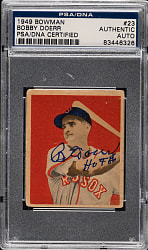 Signed 1949 Bowman #23 Bobby Doerr - PSA/DNA