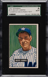Signed 1951 Bowman #275 Bucky Harris - SGC