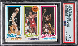1980-1981 Topps Basketball Larry Bird/Julius Erving/Magic Johnson Rookie PSA VG-EX 4