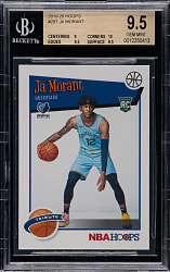2019-2020 Panini Hoops Basketball #297 Ja Morant Rookie BGS GEM MINT 9.5