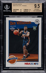 2019-2020 Panini Hoops Basketball #296 Zion Williamson Rookie BGS GEM MINT 9.5
