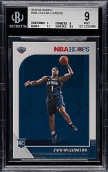 2019-2020 Panini Hoops Basketball #258 Zion Williamson Rookie BGS MINT 9