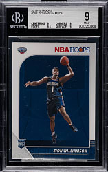 2019-2020 Panini Hoops Basketball #258 Zion Williamson Rookie BGS MINT 9