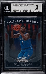 2019-2020 Panini Prizm Draft Picks Basketball #100 Zion Williamson Rookie BGS MINT 9