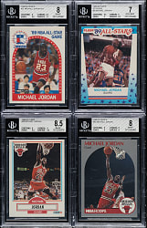 1989 to 1999 Upper Deck, Fleer, and NBA Hoops Basketball Michael Jordan BGS-Graded Collection (17)