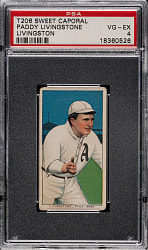 1909-1911 T206 White Border Paddy Livingstone PSA VG-EX 4