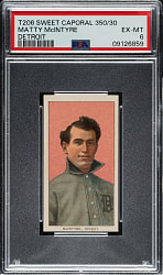 1909-1911 T206 White Border Matty McIntyre PSA EX-MT 6