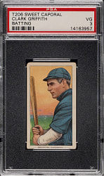 1909-1911 T206 White Border Clark Griffith Batting PSA VG 3