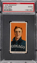 1909-1911 T206 White Border Lou Fiene Portrait PSA GOOD 2