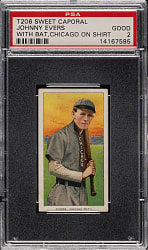 1909-1911 T206 White Border Johnny Evers with Bat, Chicago on Shirt PSA GOOD 2