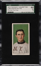 1909-1911 T206 White Border Hooks Wiltse Portrait No Cap SGC EX 60