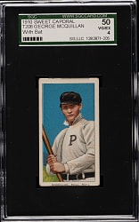 1909-1911 T206 White Border George McQuillan with Bat SGC VG/EX 50