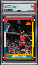 1986-1987 Fleer Basketball #57 Michael Jordan Rookie PSA NM 7