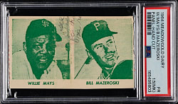 1964 Meadow Gold Dairy Uncut Panel with Willie Mays and Bill Mazeroski PSA FAIR 1.5 (MK)