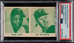 1964 Meadow Gold Dairy Uncut Panel with Willie Mays and Bill Mazeroski PSA POOR 1