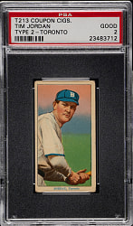 1914 T213 Coupon Cigarettes (Type 2) Tim Jordan Toronto PSA GOOD 2
