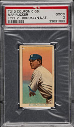 1914 T213 Coupon Cigarettes (Type 2) Nap Rucker Brooklyn Nat. PSA GOOD 2