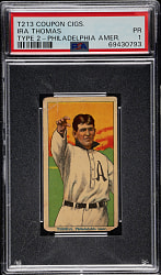 1914 T213 Coupon Cigarettes (Type 2) Ira Thomas Philadelphia Amer. PSA POOR 1