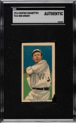 1914 T213 Coupon Cigarettes (Type 2) Bob Groom SGC Authentic